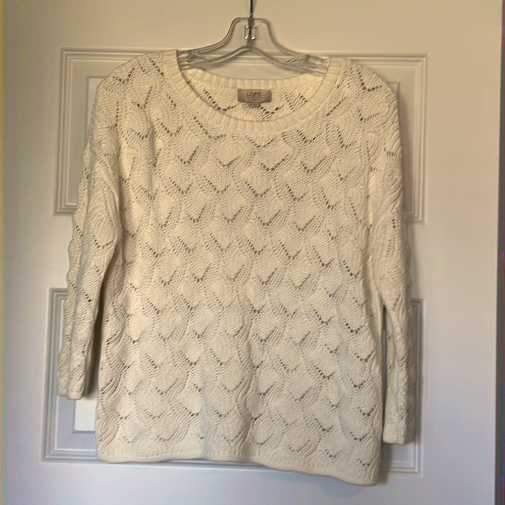 Loft knit 3 quarter sleeve sweater